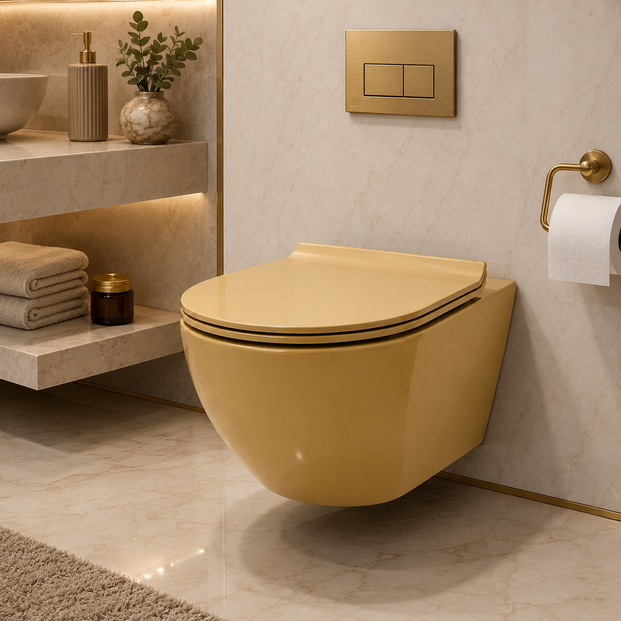 SCUBA DESIGNER RIMLESS MATT WALL HUNG WC SC-9644 YM- YELLOW MATT