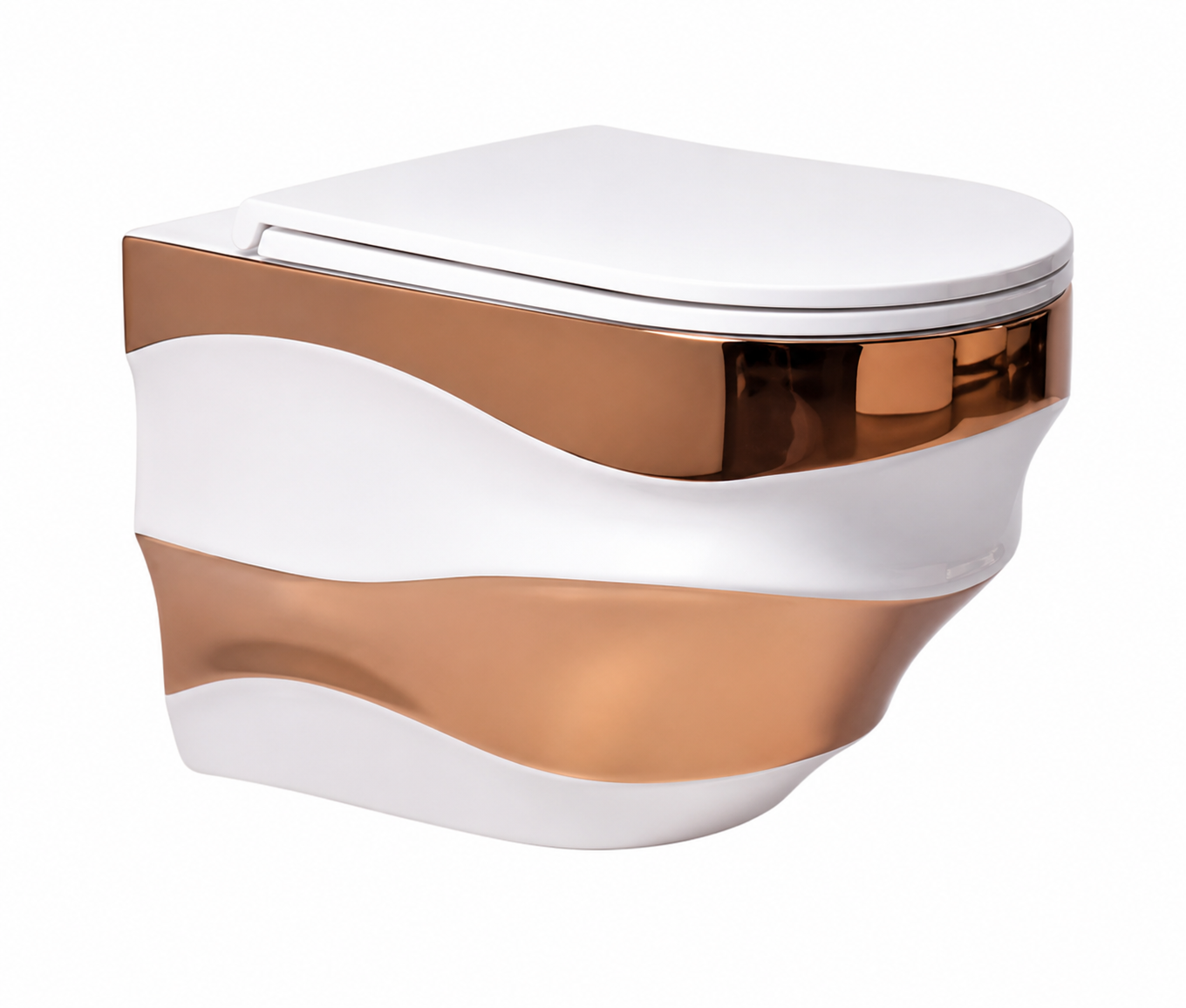 SCUBA DESIGNER RIMLESS WALLHUNG WC SC-9650 WRG -WHITE ROSE GOLD