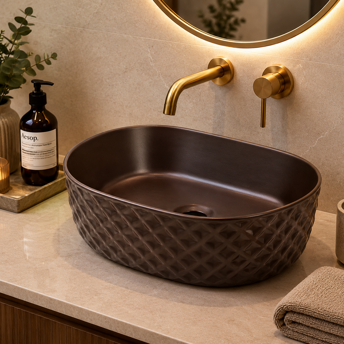SCUBA MATT COLOUR BASIN SC-9832 BRW-BROWM MATT