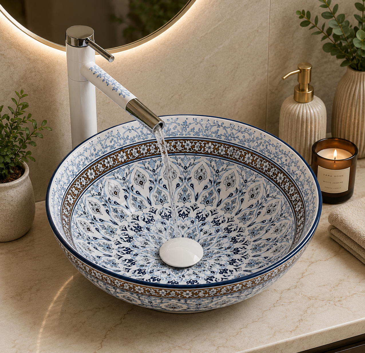 SCUBA MOROCCAN CERAMIC DESIGN BASIN SC-9214 KLH