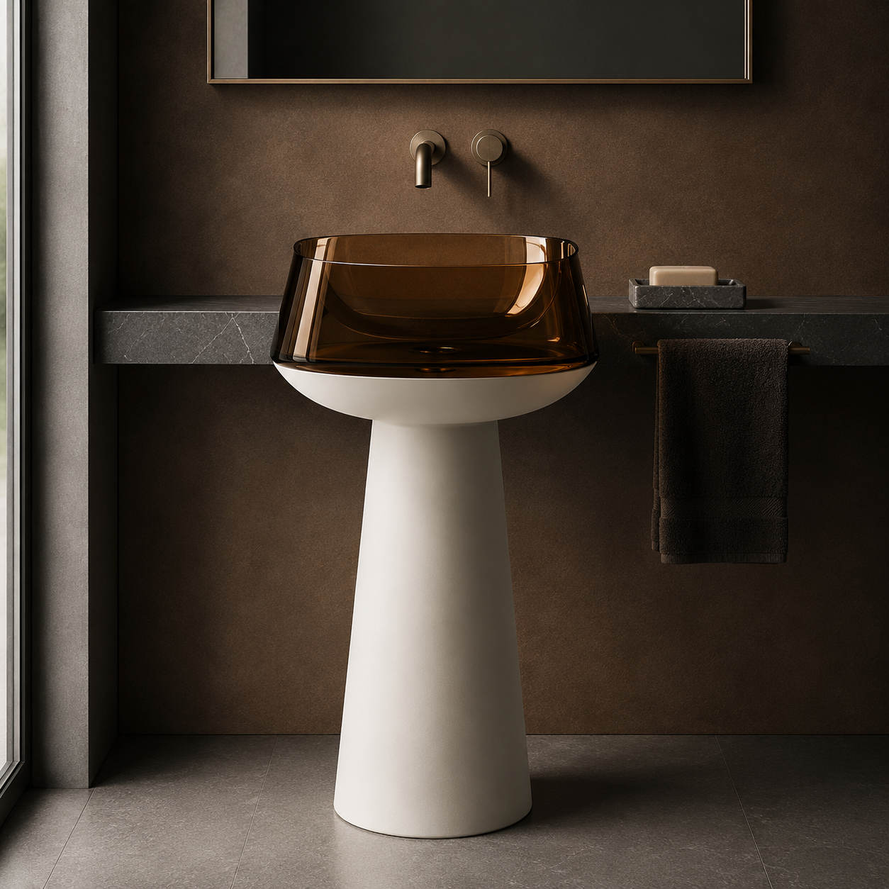 SCUBA RESIN TRANSPARENT PEDESTAL BASIN SC-9332