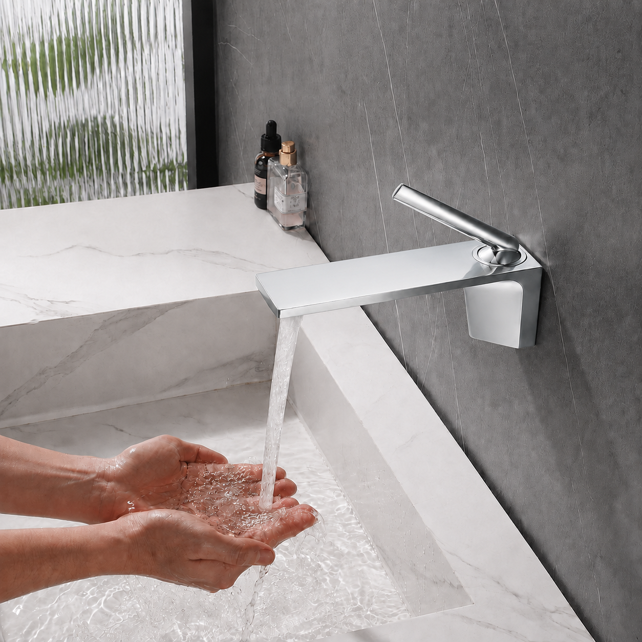 SERVEO VOGUE SERIES WALL MOUNTED BASIN MIXER SV6209-CHROME