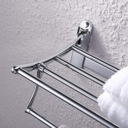 Quakin Stainless Steel Folding Towel Rack (18 Inch-Chrome)
