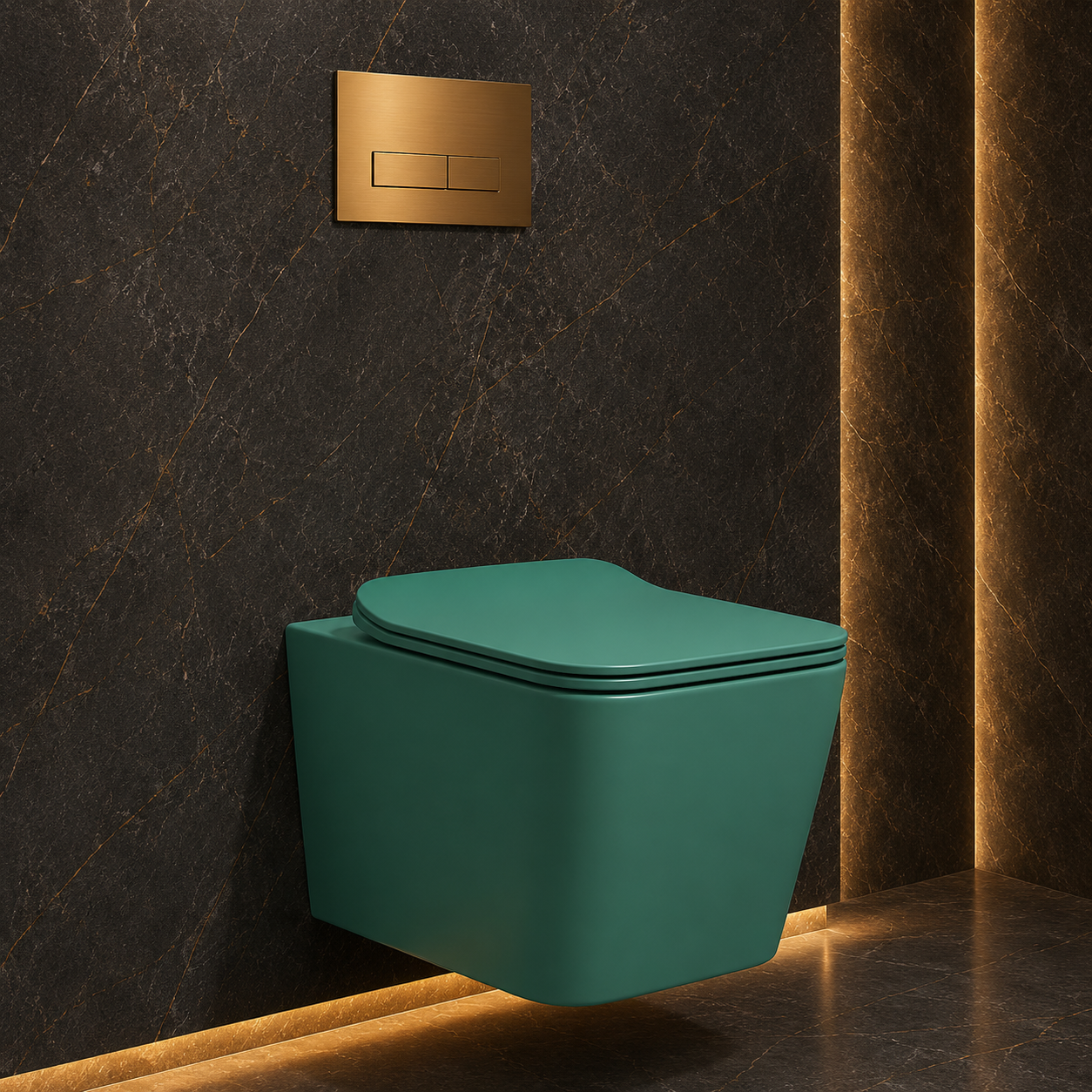 SCUBA DESIGNER RIMLESS MATT WALL HUNG WC SC-9629 TGM-TURQUOISE GREEN