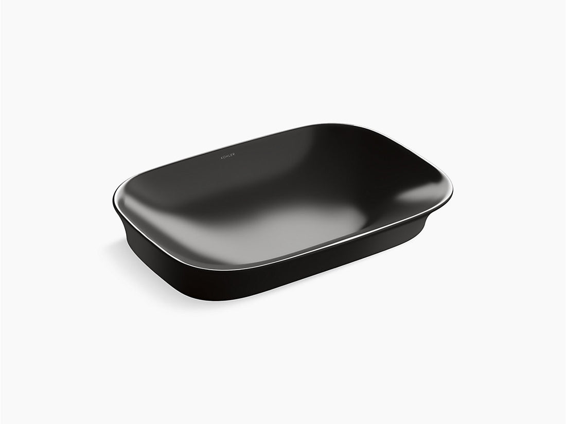 KOHLER VIVE GEO 522 RECTANGULAR VESSEL WASH BASIN K-28784IN-7-BLACK