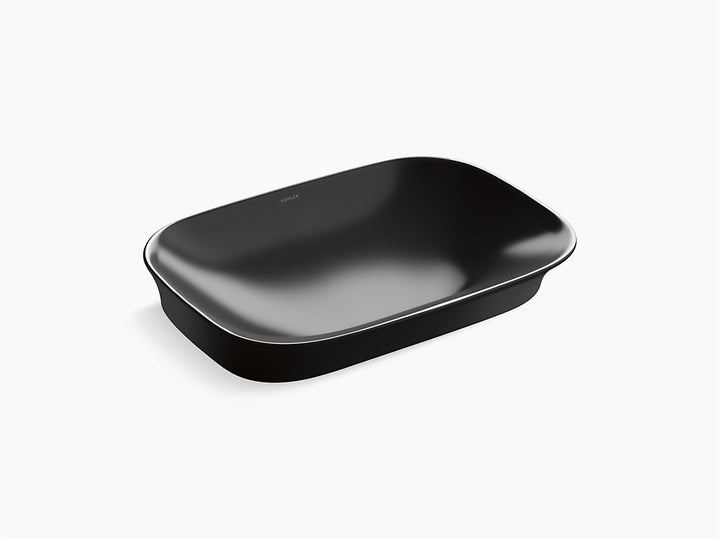 KOHLER VIVE GEO 522 RECTANGULAR VESSEL WASH BASIN K-28784IN-7-BLACK