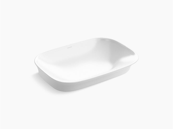 KOHLER VIVE GEO 522 RECTANGULAR VESSEL WASH BASIN K-28784IN-0-WHITE
