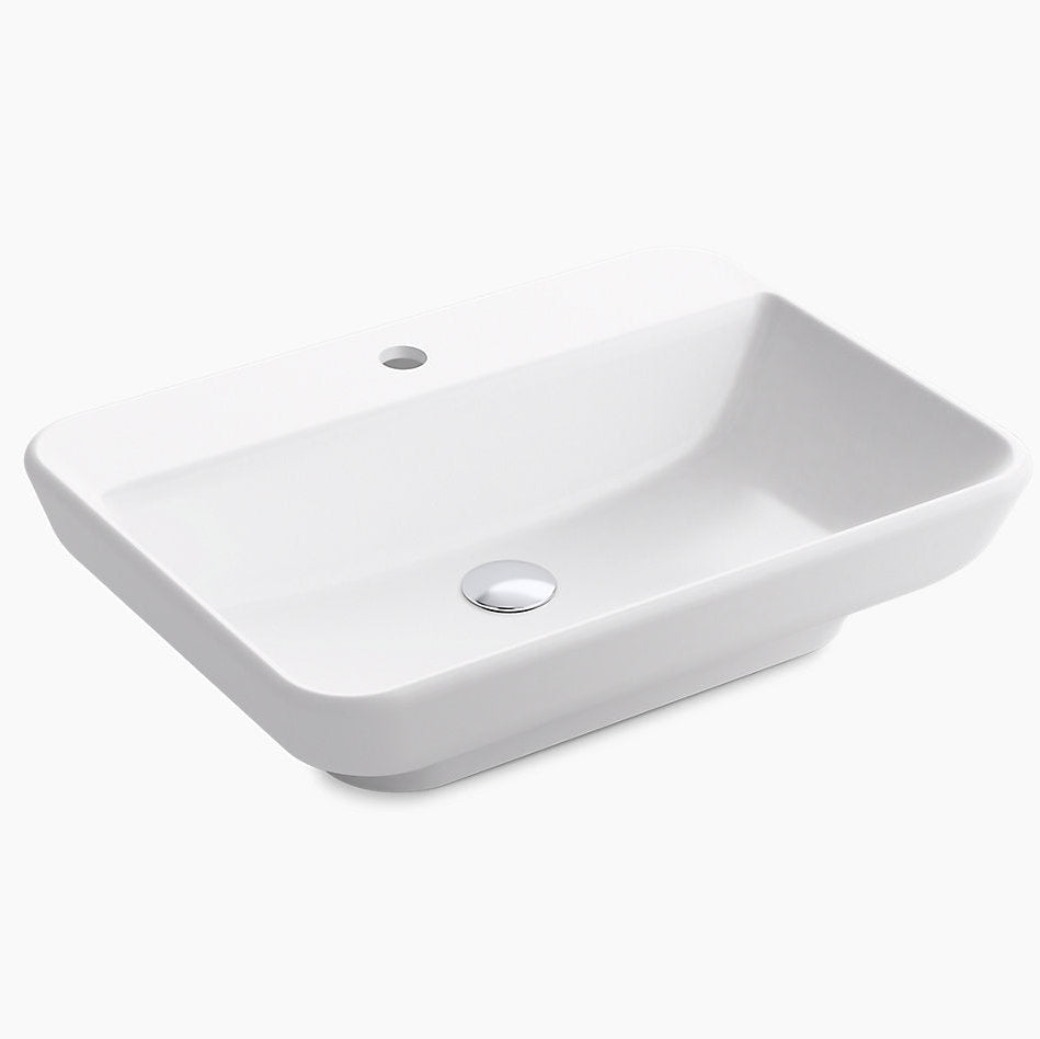 KOHLER TRACE VEESEL WASH BASIN WITH GLAZED UNDERSIDE K-75376IN-1-0-WHITE