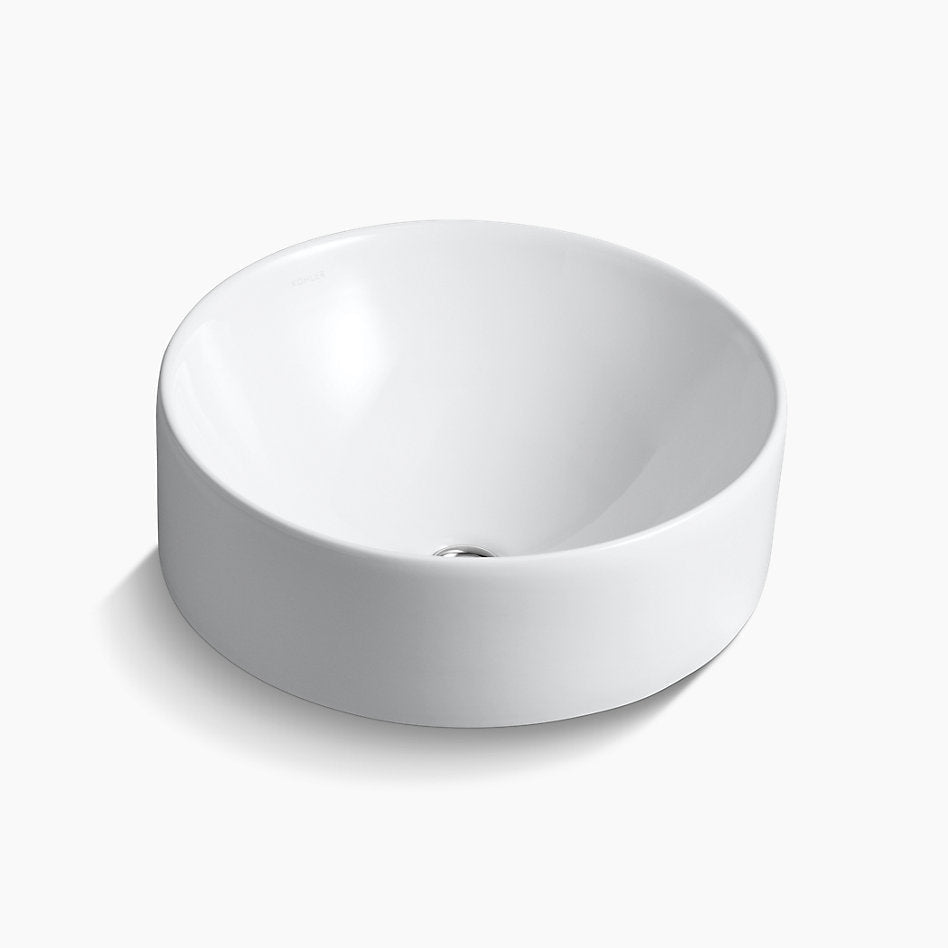KOHLER CHALIC ROUND VEESEL WASH BASIN WITH GLAZED UNDERSIDE K-14800X-0-WHITE