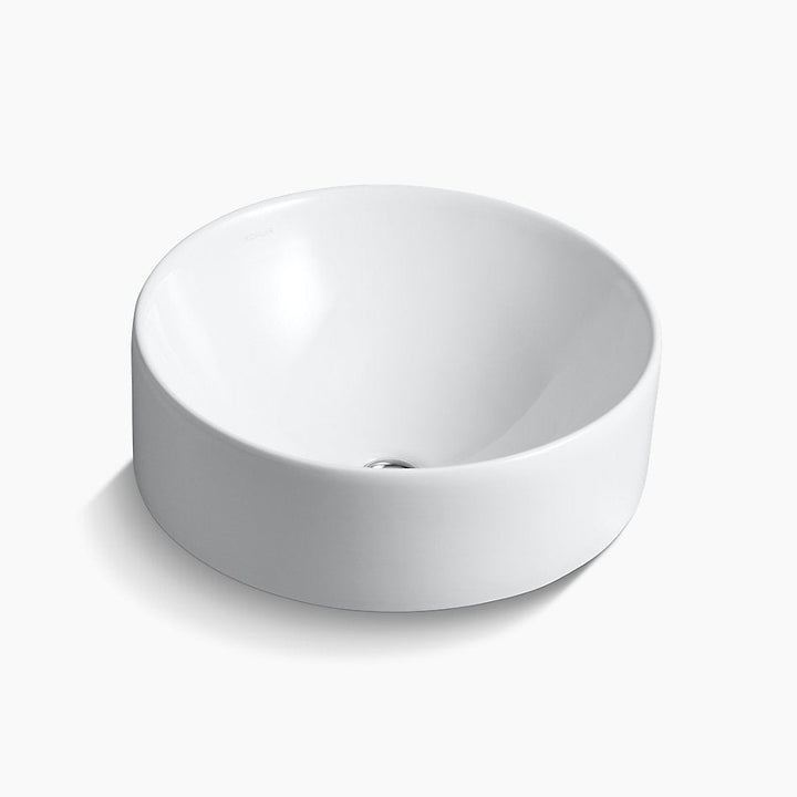 KOHLER CHALIC ROUND VEESEL WASH BASIN WITH GLAZED UNDERSIDE K-14800X-0-WHITE