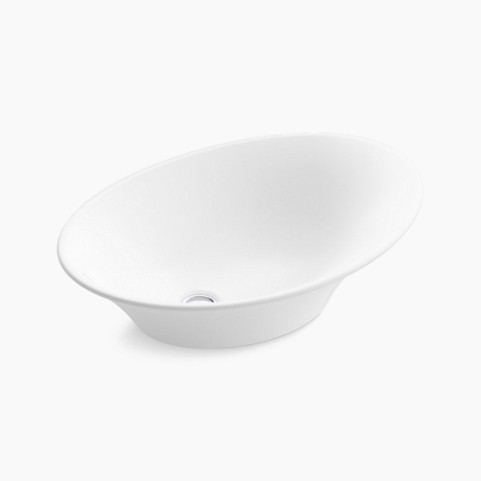 KOHLER VEIL OVAL VESSEL WASH BASIN K-77171N-7-WHITE