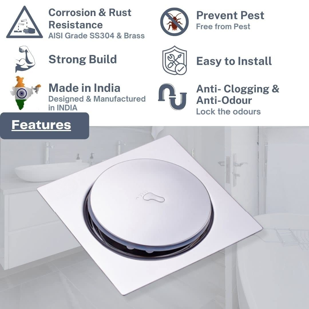 Picaso 6"x 6" Pop Up Floor Drain