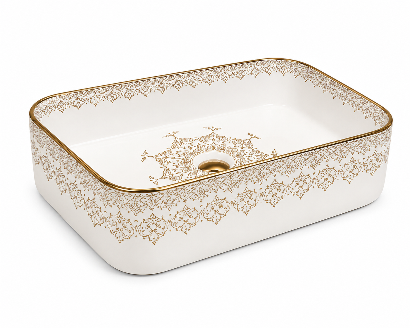 SCUBA MOROCCAN CERAMIC DESIGN BASIN SC-9588 WH-KLH-WHITE