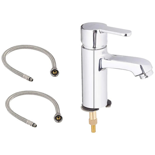 Cera F1015451 Single lever basin mixer with 450mm braided connection pipe