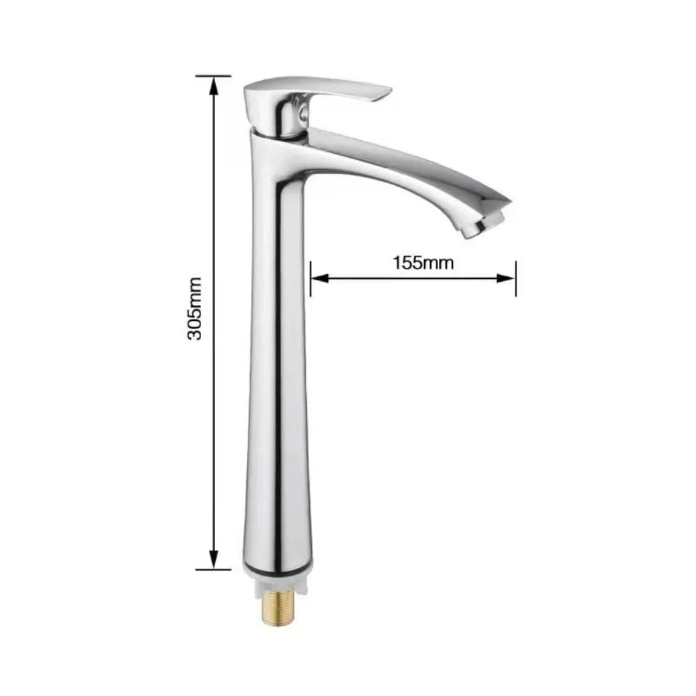 Picaso 701 Long Pillar Cock with brass fittings Chrome finish with anti-rust technology
