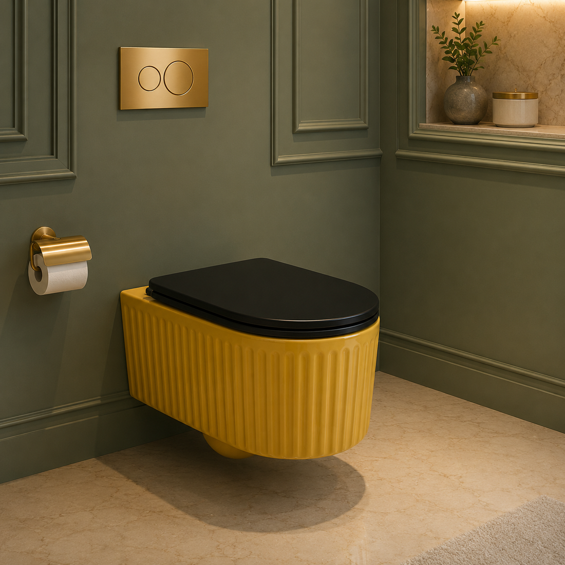 SCUBA DESIGNER RIMLESS WALLHUNG WC SC-9650 G-GOLD
