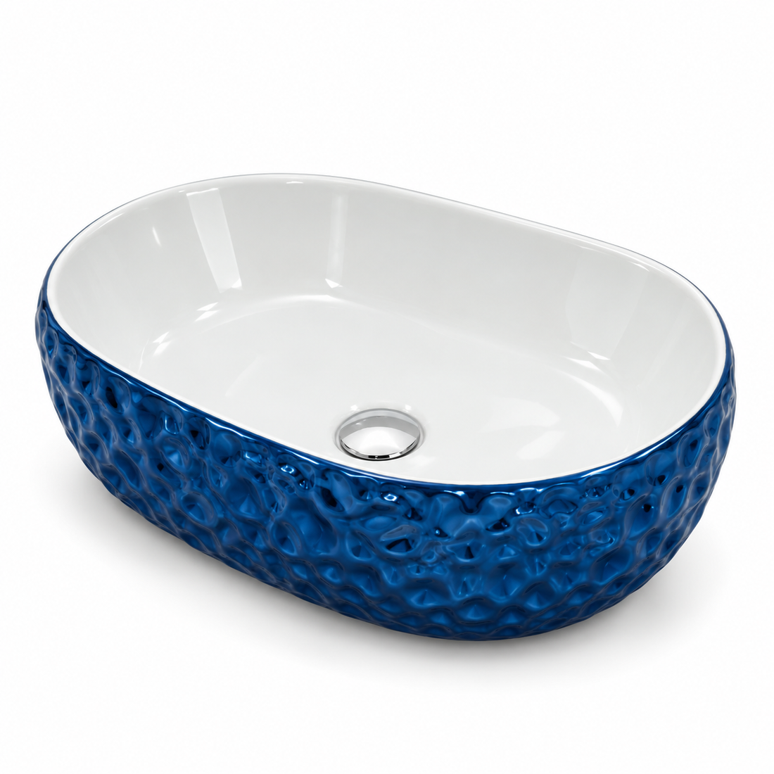 SCUBA METALIC BLUE BASIN SERIES 18X14 INCHES SC-9831-BLUE WHITE