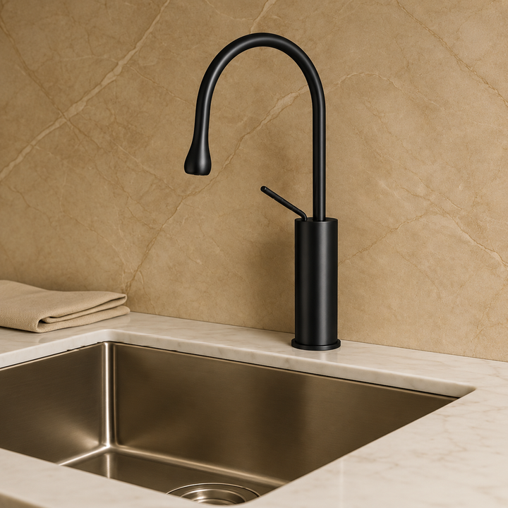 SERVEO TABLE MOUNTED PEBBLE SERIES BRASS KITCHEN MIXER SV6905-MATT BLACK