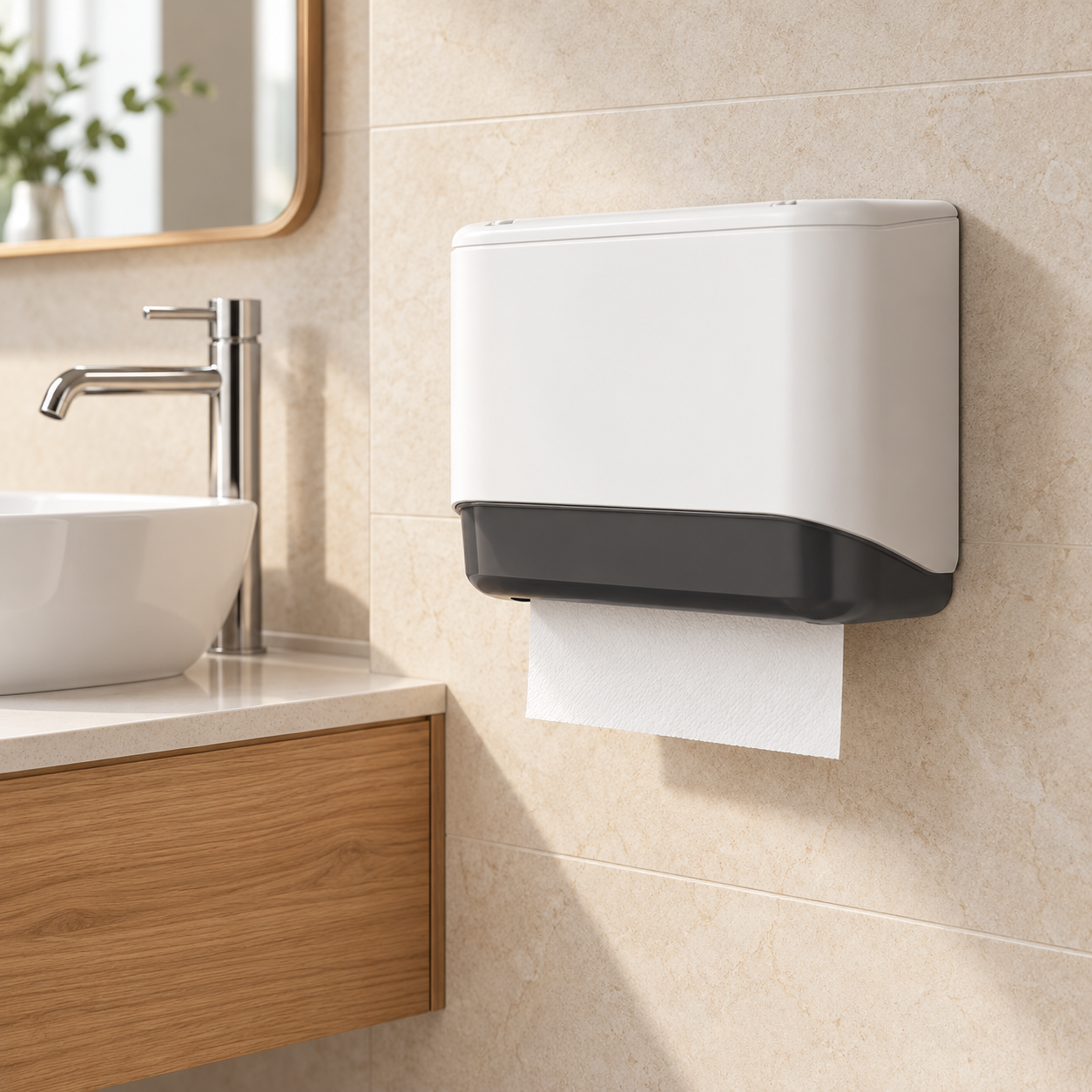 SCUBA TISSUE PAPER HOLDER AND SOAP DISPENSER SC-6011 WHT-WHITE