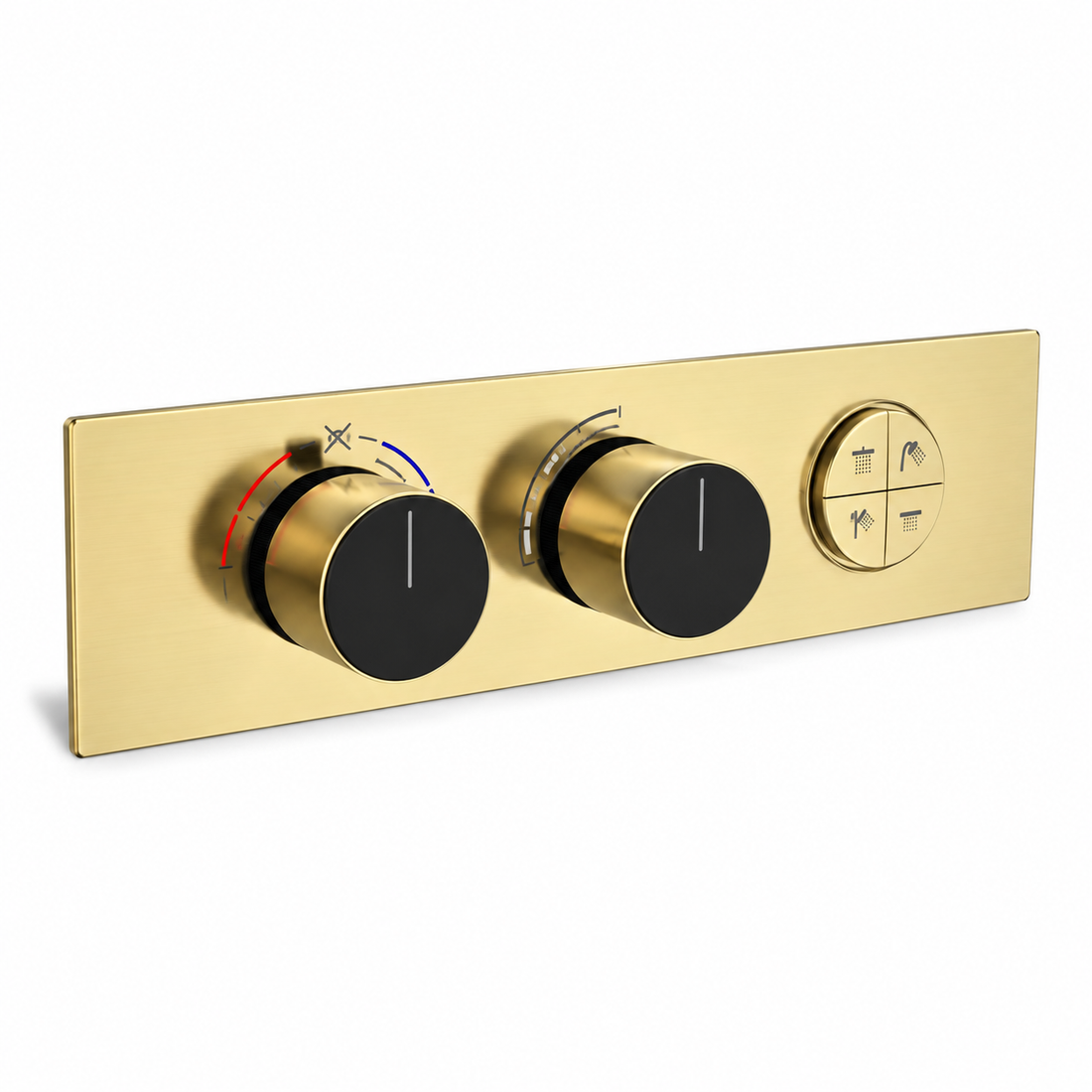 SERVEO PEBBLE SERIES 4 WAY MULTI-FUCTION THERMOSTATIC DIVERTER SV914-BG-BRUSH GOLD