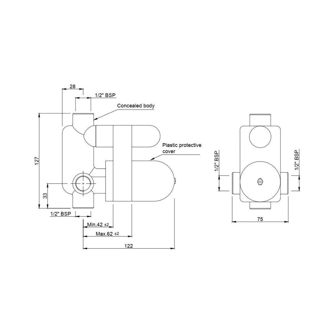 Jaquar 2 Way Diverter Valve Allied ALD-CHR-065N - Chrome
