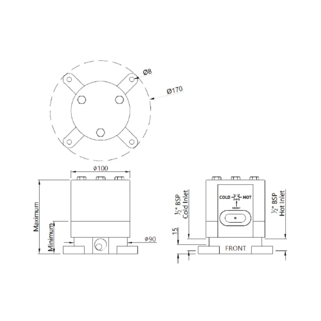 Jaquar 2 Way Diverter Valve Allied ALD-CHR-121 - Chrome