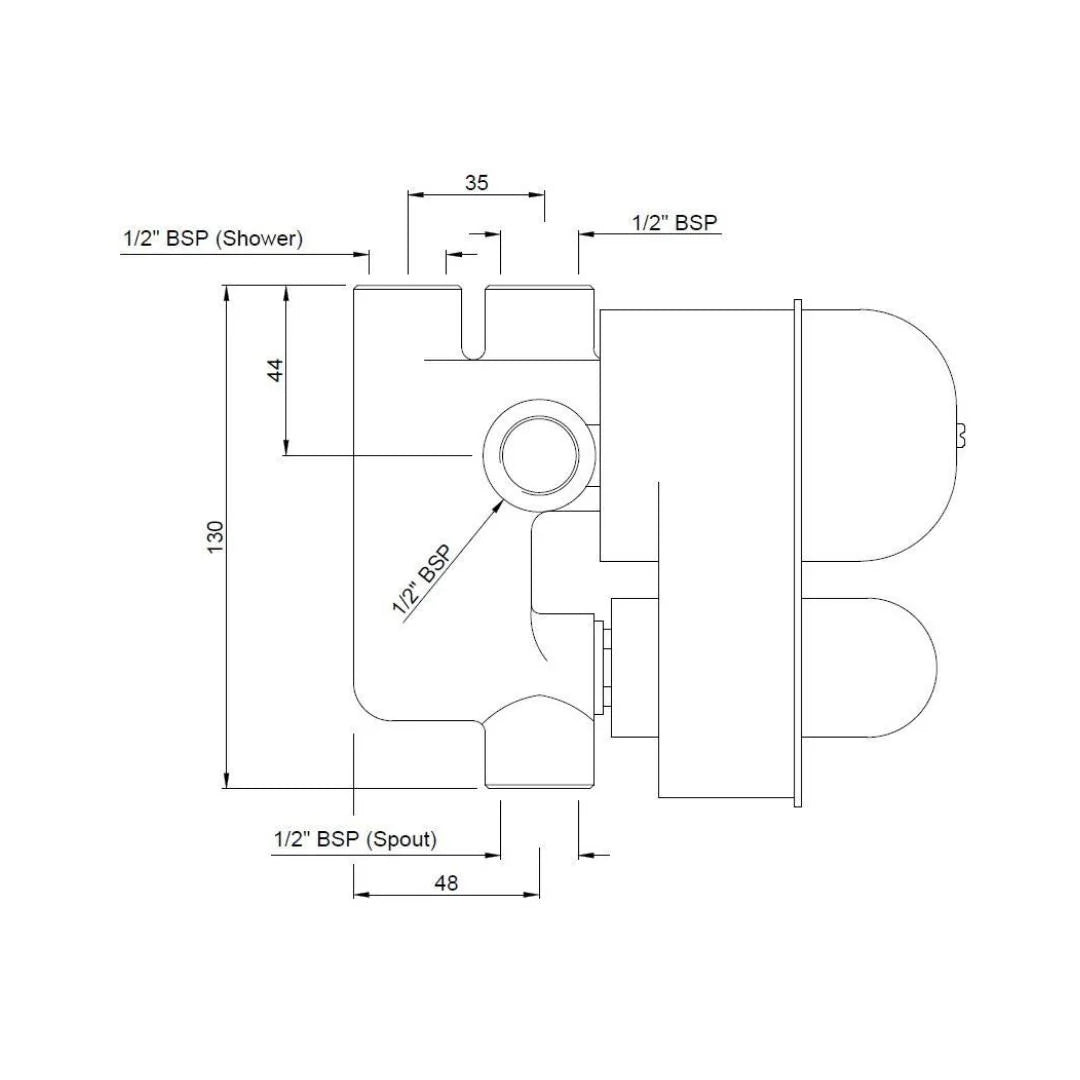 Jaquar 3 Inlet Diverter Valve Allied ALD-CHR-193 - Chrome