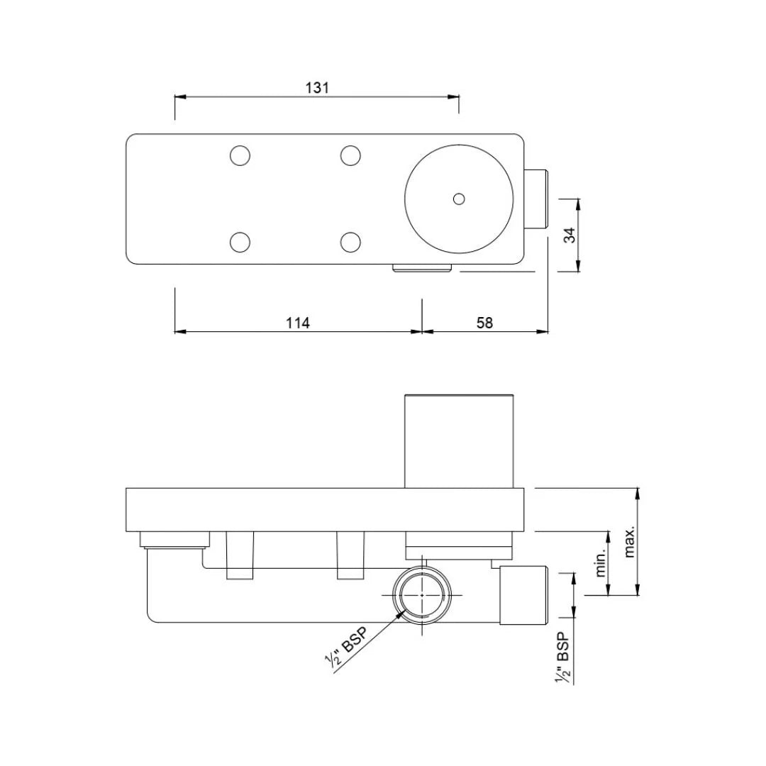 Jaquar Wall Mount Basin Mixer Valve Allied ALD-CHR-233N - Chrome