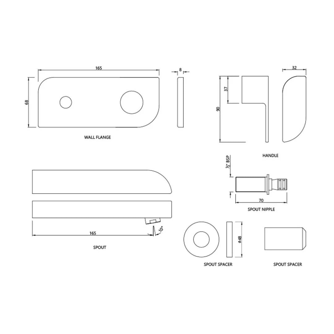 Jaquar Wall Mounted Basin Tap Alive ALI-CHR-85441K - Chrome