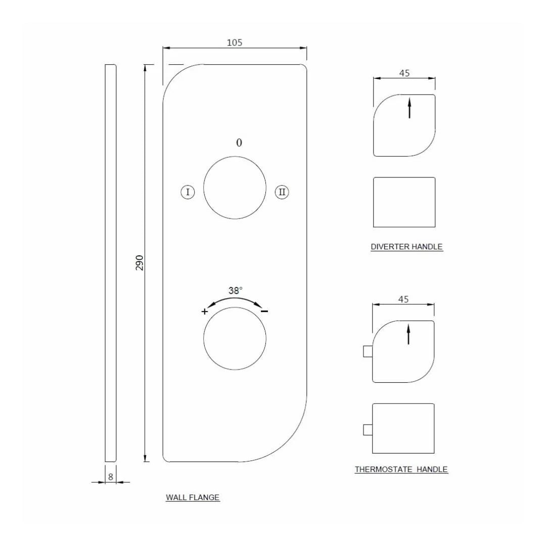 Jaquar 2 Way Thermostatic Diverter Alive ALI-CHR-85681K Normal Flow - Chrome Finish