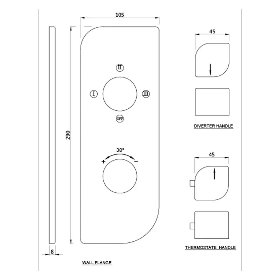 Jaquar 3 Way Thermostatic Diverter Alive ALI-CHR-85683NK Normal Flow - Chrome Finish