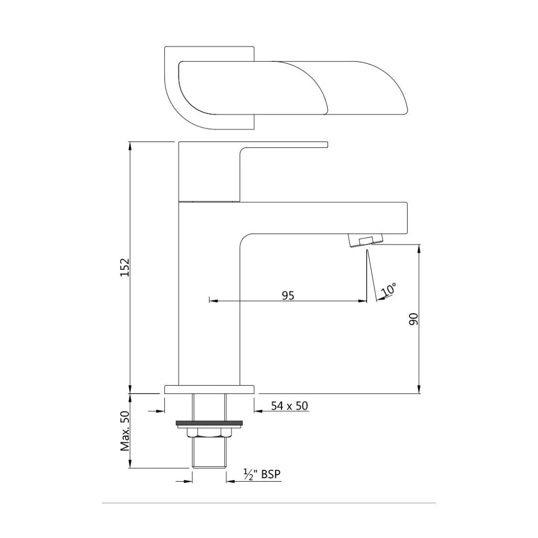 Jaquar Table Mounted Regular Basin Tap Alive ALI-GRF-85001 - Graphite