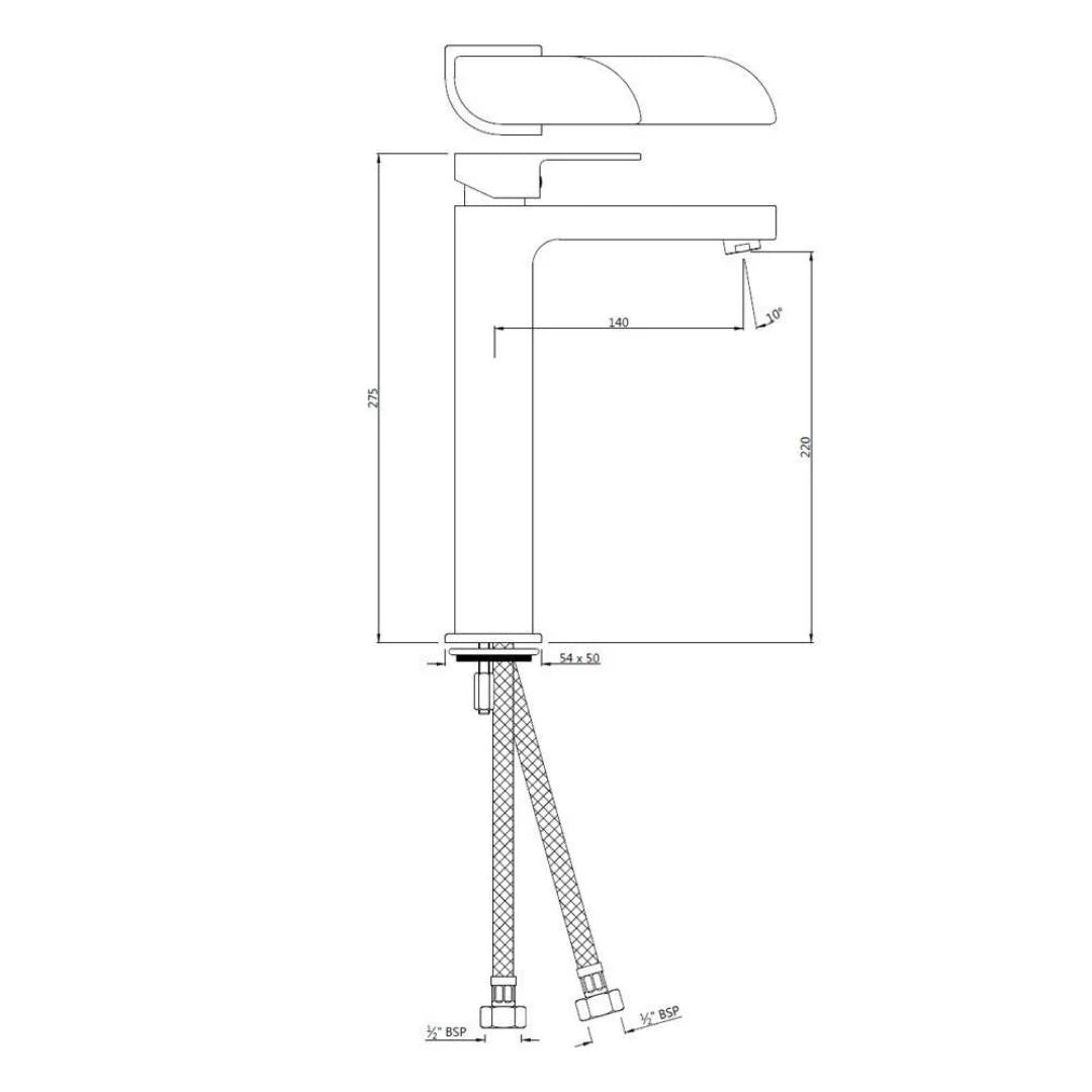 Jaquar Table Mounted Tall Boy Basin Mixer Alive ALI-GRF-85005B - Graphite