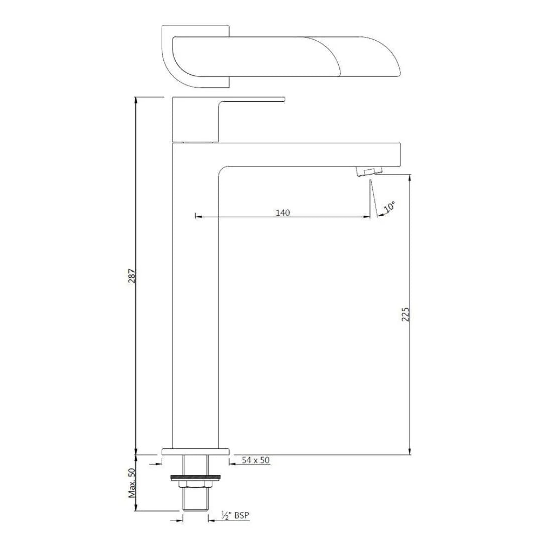 Jaquar Table Mounted Tall Boy Basin Tap Alive ALI-GRF-85021 - Graphite