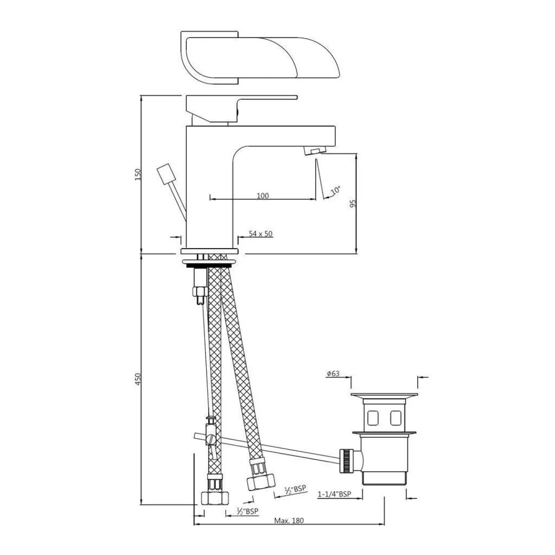 Jaquar Table Mounted Regular Basin Mixer Alive ALI-GRF-85051B - Graphite