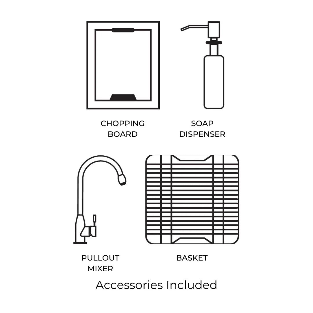 Hindware Stainless Steel Sink Designer Series AMADEO ( 46 x 20 inches ) - Satin