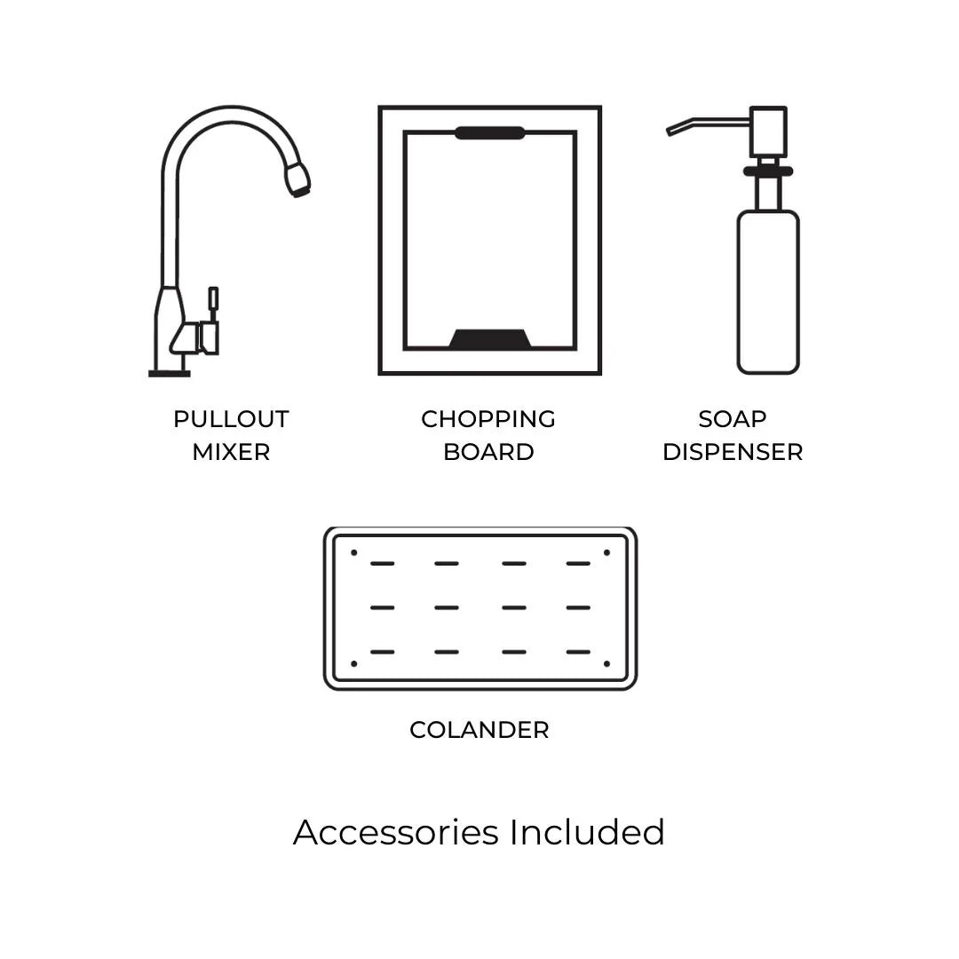 Hindware Stainless Steel Sink Designer Series AMADEUS ( 35 x 19 inches ) - Satin
