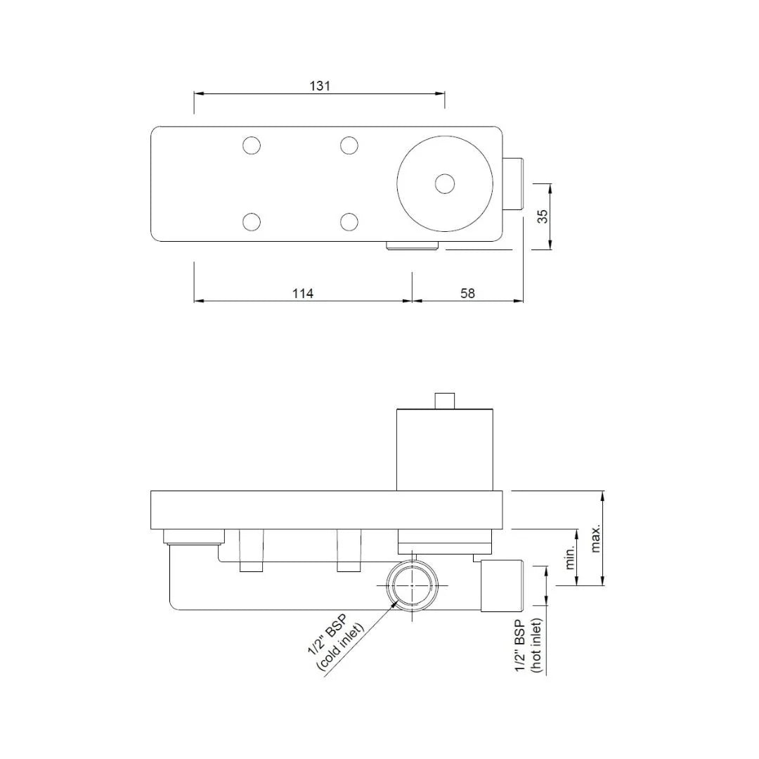 Jaquar Wall Mount Basin Mixer Valve Allied ARC-CHR-87233C - Chrome