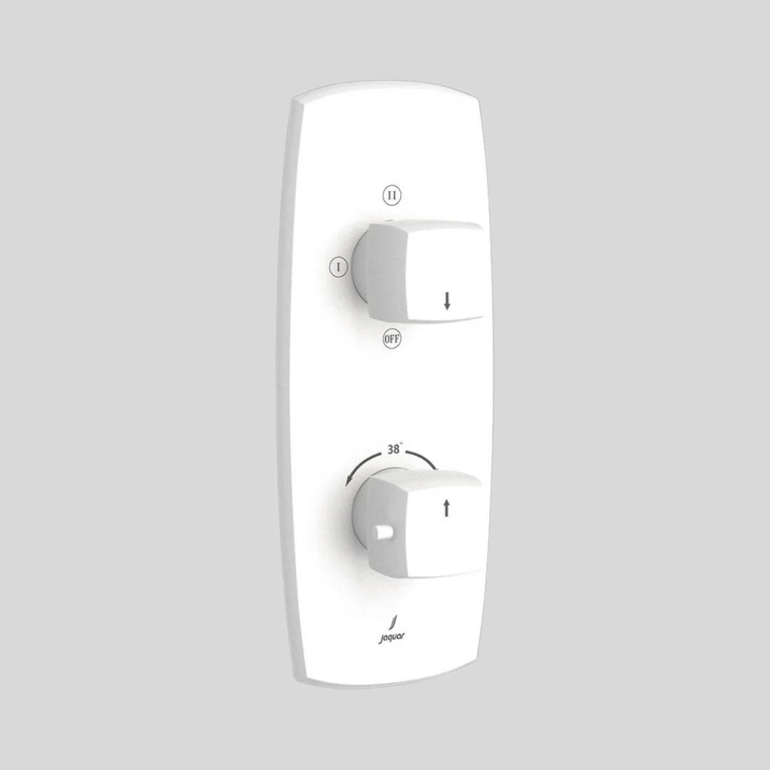 Jaquar 3 Way Thermostatic Diverter ARC ARC-WHM-87683 Normal Flow - White Matt Finish