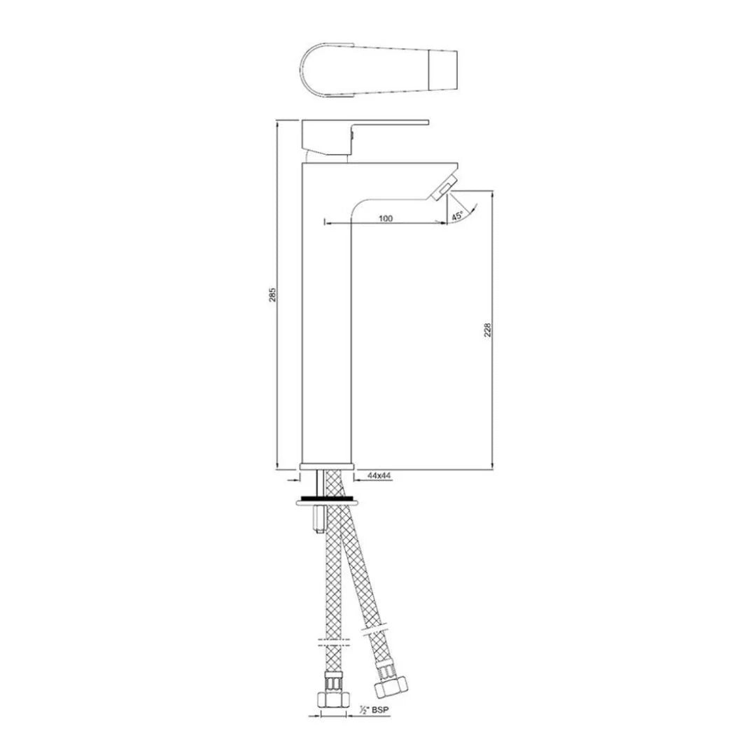 Jaquar Table Mounted Tall Boy Basin Mixer Aria ARI-CHR-39005B - Chrome