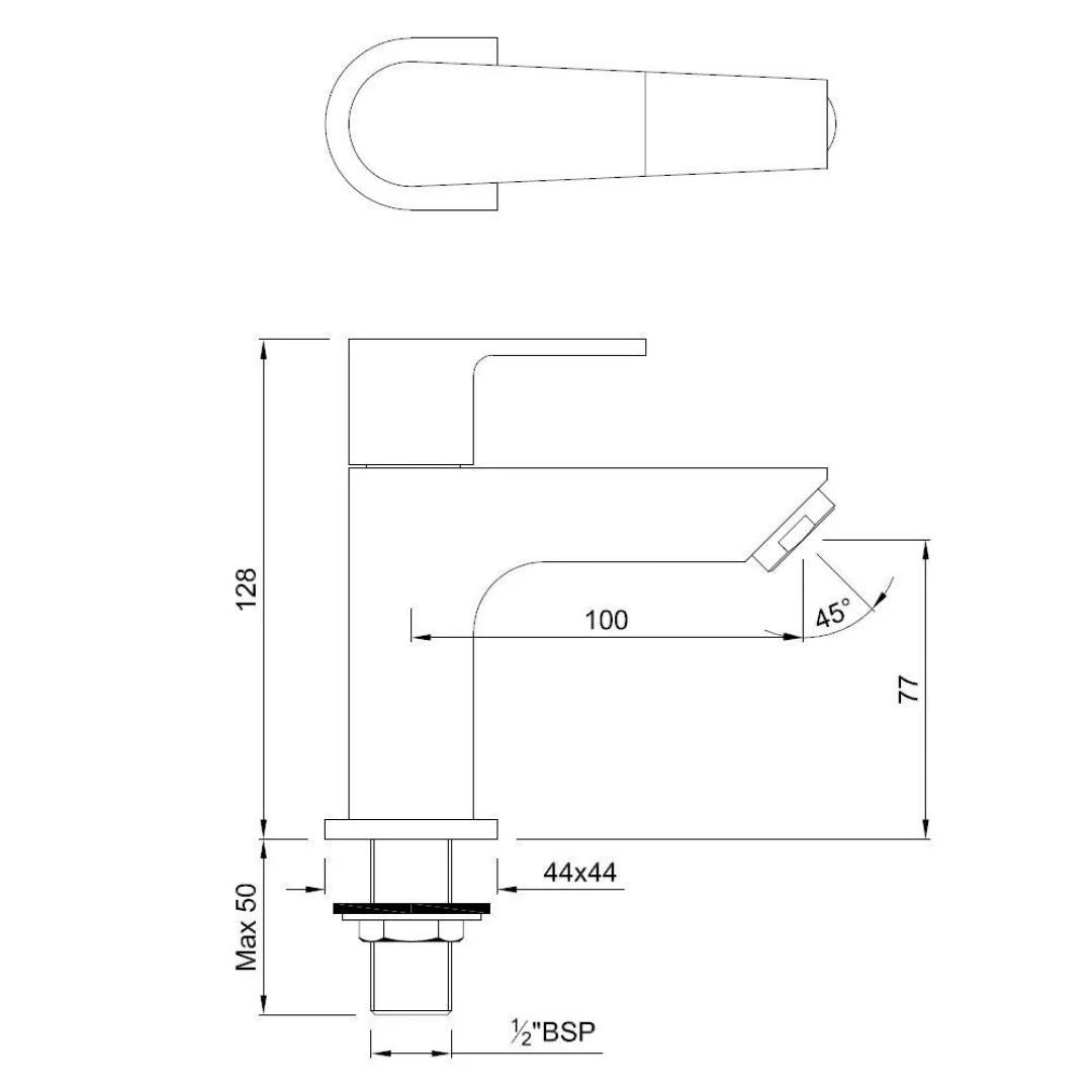 Jaquar Table Mounted Regular Basin Tap Aria ARI-CHR-39011 - Chrome