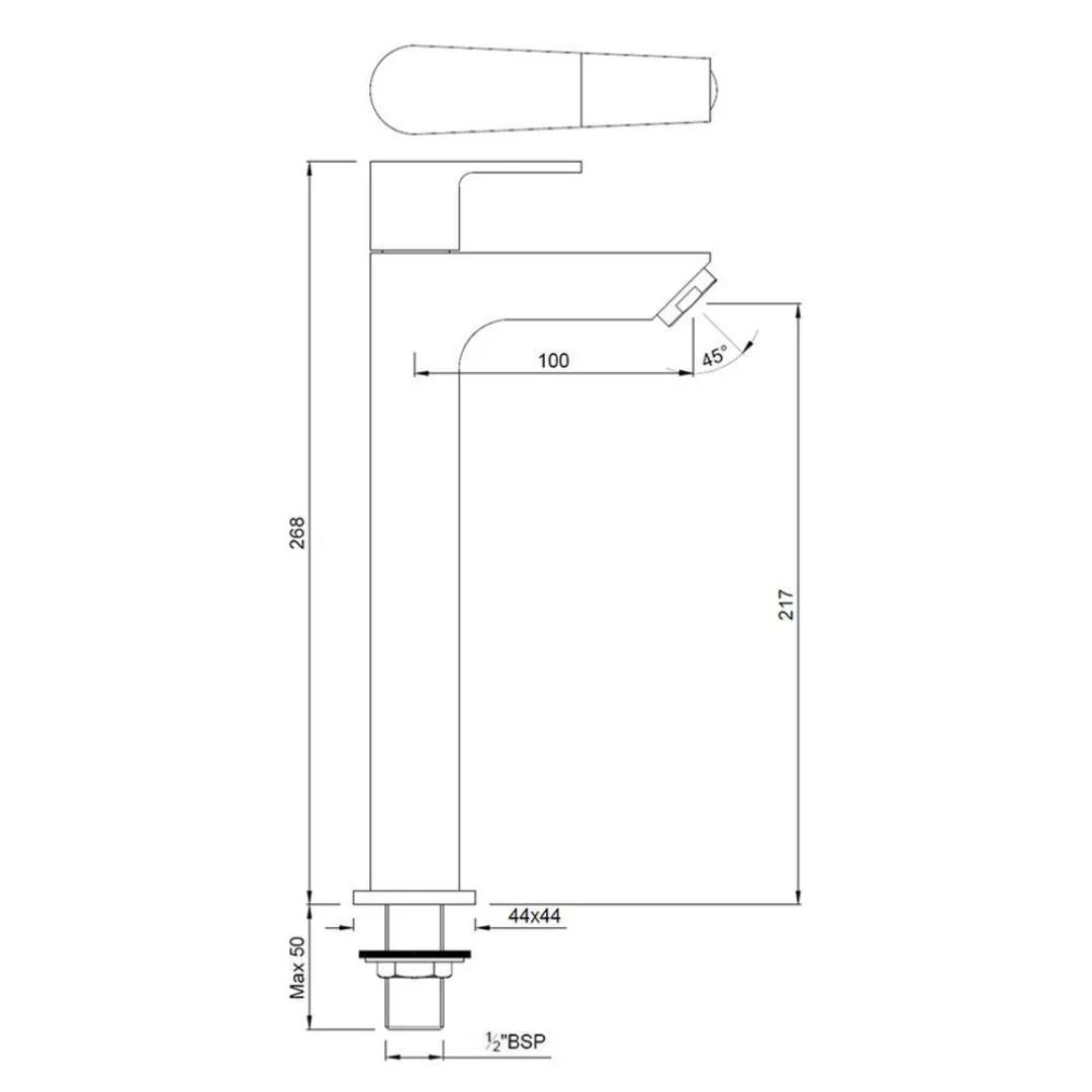 Jaquar Table Mounted Tall Boy Basin Tap Aria ARI-CHR-39021 - Chrome