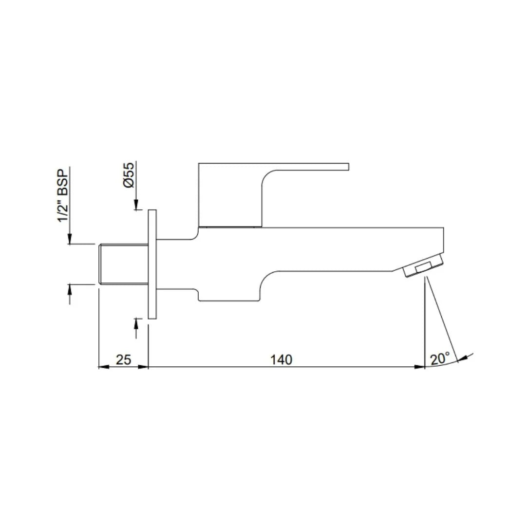 Jaquar WC Area Bib Tap Aria ARI-CHR-39037 - Chrome