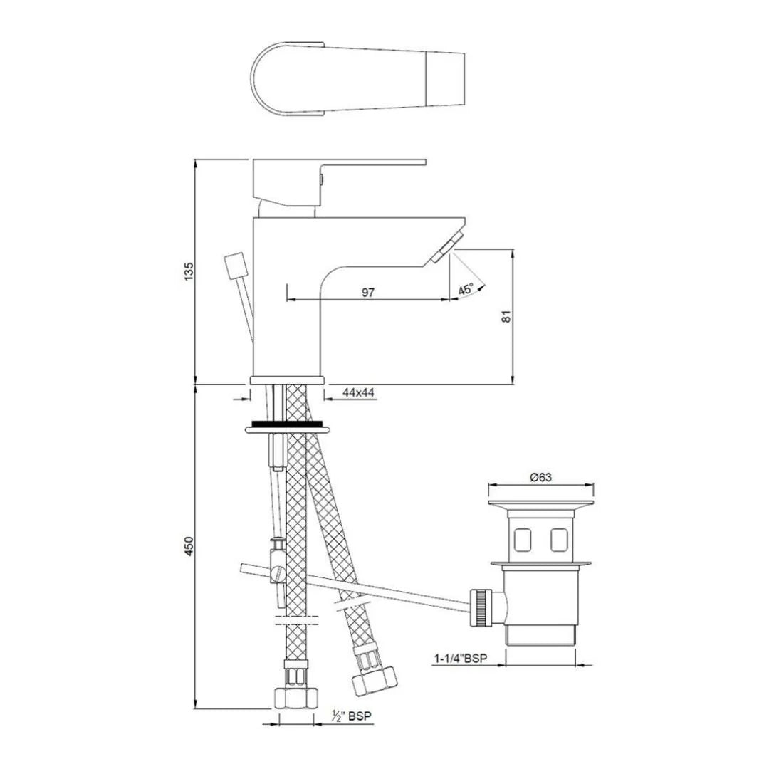 Jaquar Table Mounted Regular Basin Mixer Aria ARI-CHR-39051B - Chrome