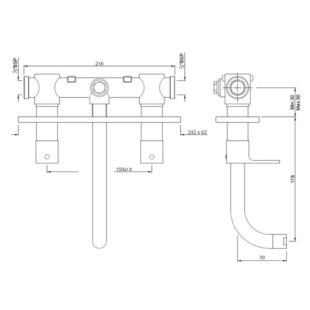 Jaquar Wall Mounted Basin Mixer Aria ARI-CHR-39433 - Chrome