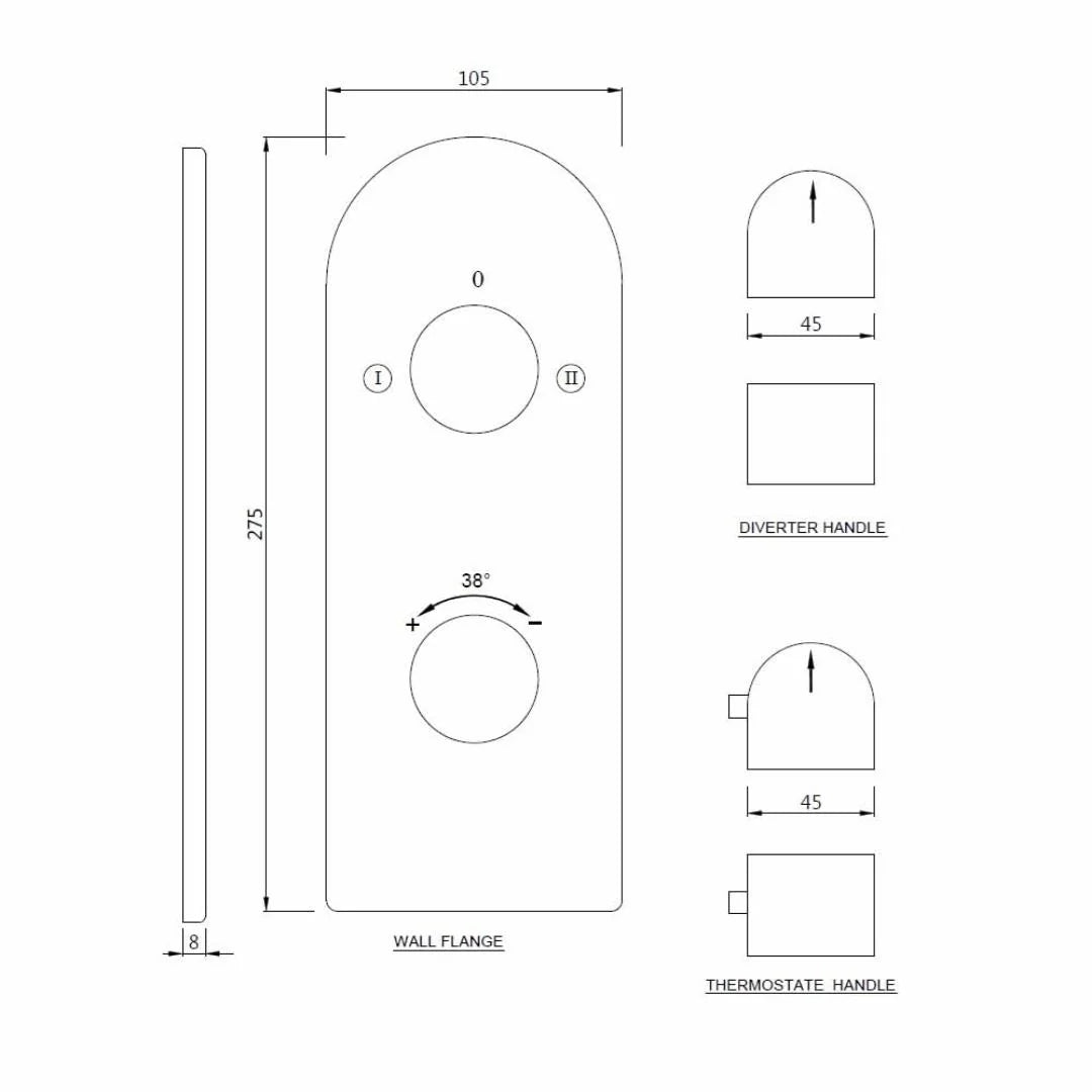 Jaquar 2 Way Thermostatic Diverter Aria ARI-CHR-39681K Normal Flow - Chrome Finish