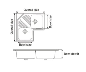 Nirali Quartz Sink Quartz Premium Range ATLANTIC LV 2 ( 33 x 19.5 inches ) - White Granite