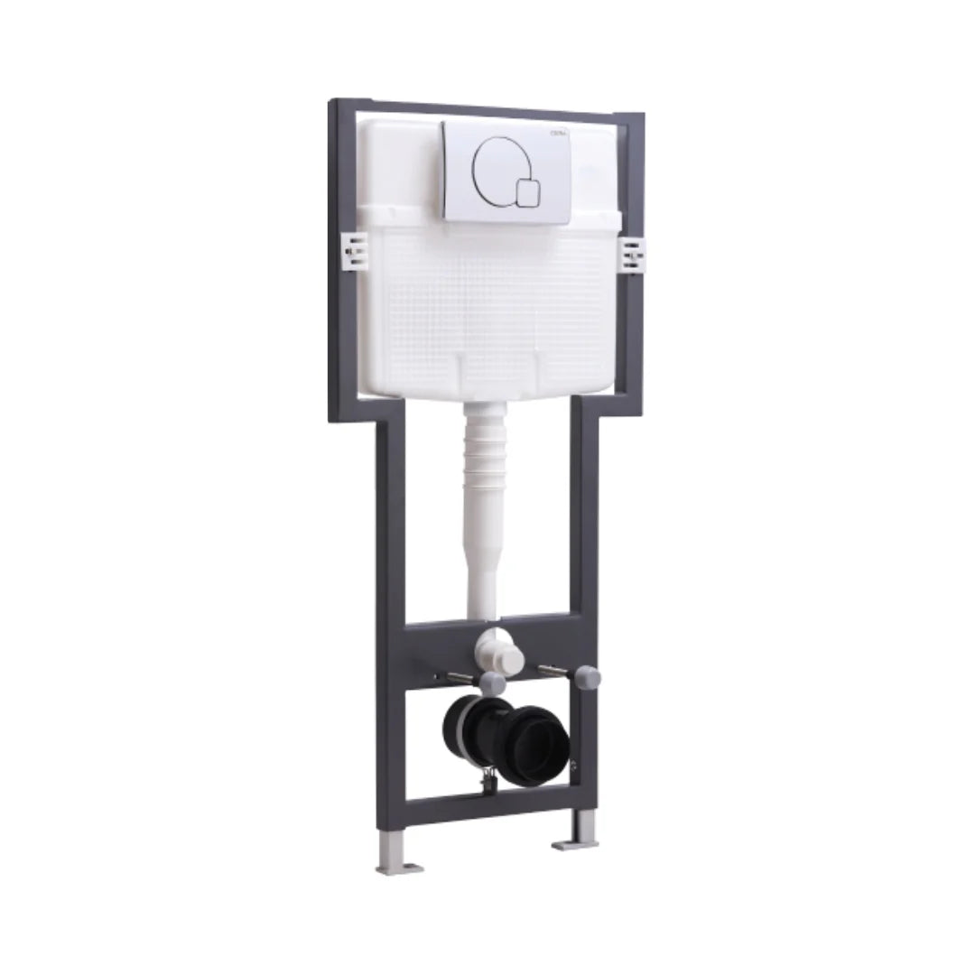 Cera Chevron External Wall Mounted Cistern Full Frame B1110111 - White