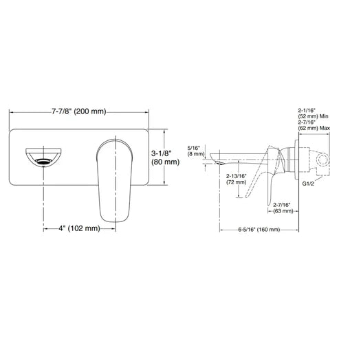 KOHLER WALL MOUNTED BASIN MIXER ALEO K-5683IN-4ND-BRD - BRUSHED ROSE GOLD
