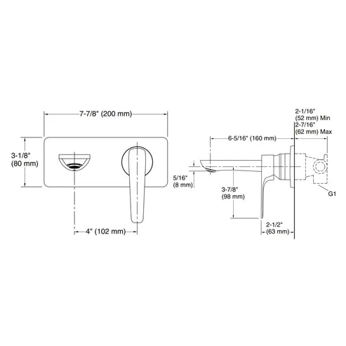 KOLHER WALL MOUNTED BASIN MIXER ALEO PLUS K-5684IN-4ND-BV-BRUSHED BRONZE